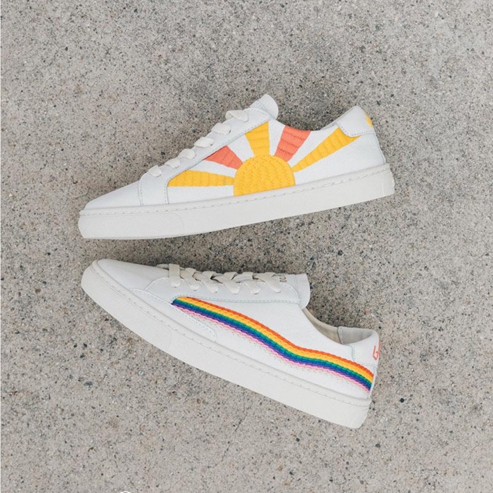 Soludos The Original Ibiza rainbow leather sneakers